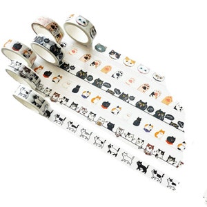 Cute Cat Washi Tape, Washi Tapes, Bullet Journal, Scrapbooking, Gift Wrapping Tape
