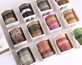 Autumn Forest Washi Tape Set: Scrapbook Planner Decoration (5 Pcs)