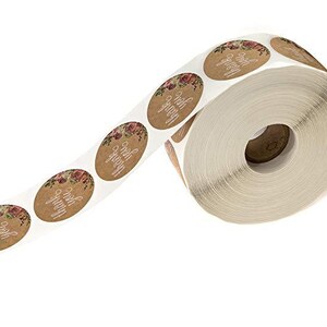 500 Pcs Thank You Sticker Roll 1 Inch Flower Printed Paper - Etsy
