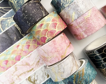 Set di nastri washi in lamina d'oro, adesivi per scrapbooking e planner