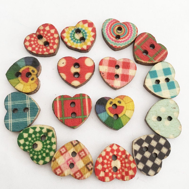 Tiny Buttons Red Hearts Micro #TB1826