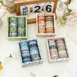 花柄和紙テープセット：スクラップブッキング用マスキングテープ18個