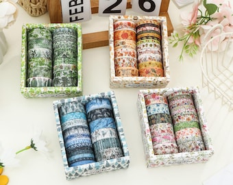 Floral Washi Tape Set: 18 Pcs Scrapbooking Masking Tape
