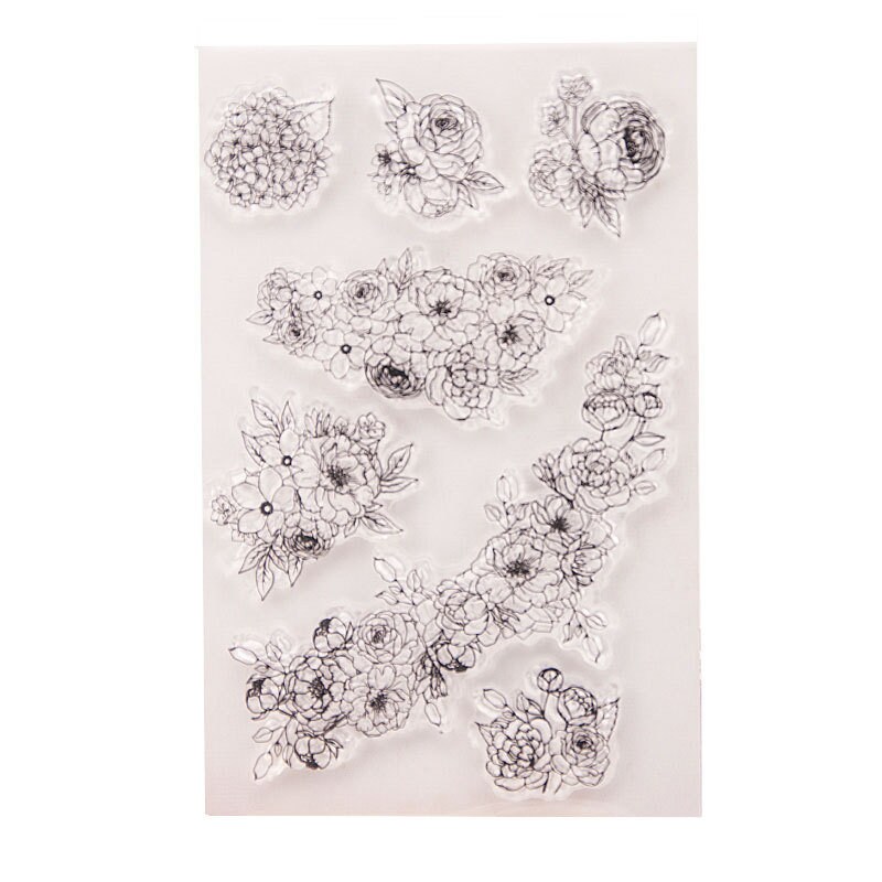 10.5x15cm Flowers Clear Stamps Clear Rubber Stamps Bullet Etsy