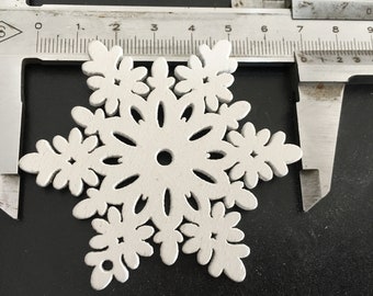 10 Pcs White Snowflake Wood Cutouts, Unfinished Wood Cut out, Die Cut, Home Ornaments, Tree Hanging Embellishment for Decor