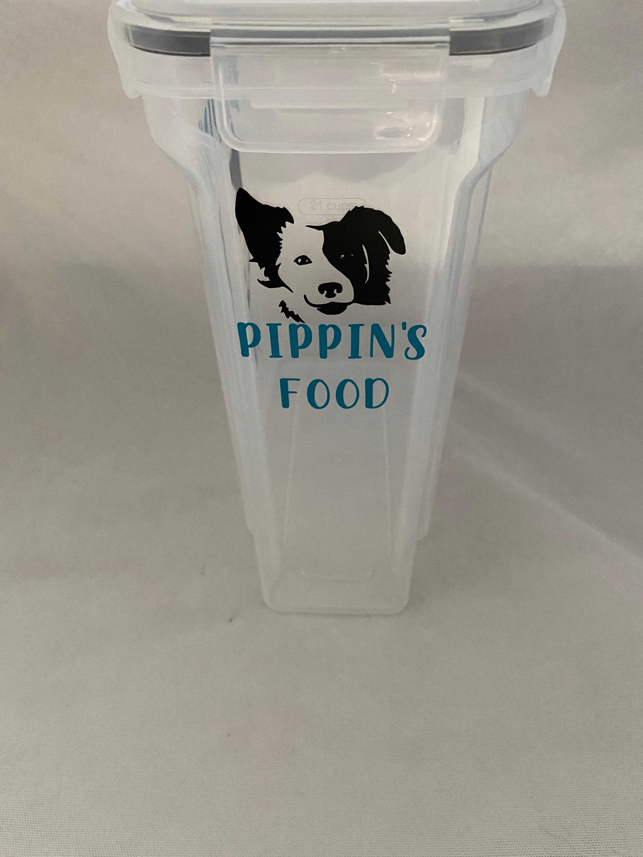 Personalised dog food storage container 6L Plastic clip shut Etsy