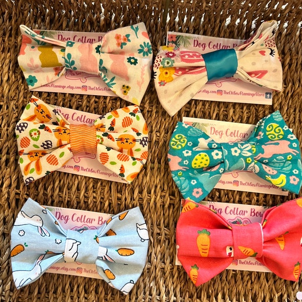 Adorn Your Pup with a Easter Bow: Handmade Fabric Dog Collar Bows, Perfect for Easter!