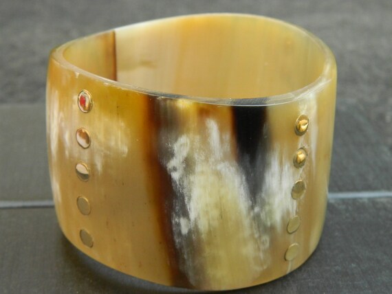 Horn Bone Jewelry Ethically Sourced Buffalo Horn Wide Bangle - Etsy