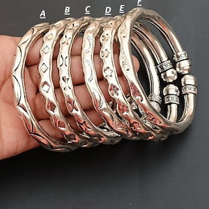 Oxidized Silver Cuff Bangle Bracelet (kada) For Women Openable Bangle Handcrafted Traditional Vintage Style Antique Look Bangles