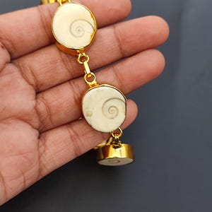 Handmade Natural Shiva Eye Shell Bracelet Gold Plated Adjustable ...