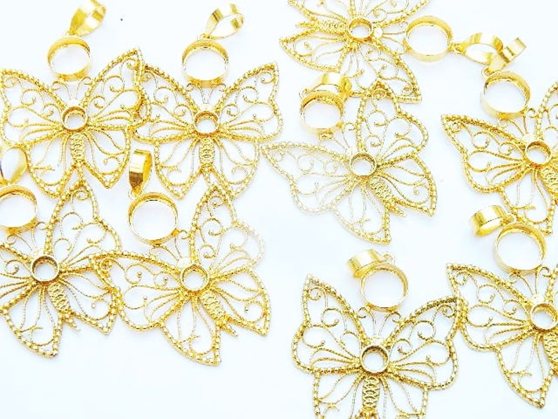 Butterfly pendant Brass pendant Brass pendant Gold pendant 1 Pcs Gold Plated Brass pendant Brass jewelry