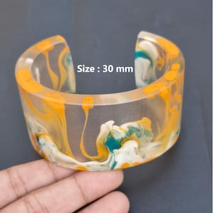 Resin Jewelry Trends Multi Color Bangle Cuff Bracelet Resin Art Purely Handcrafted Exclusive Stacking Bohemian Unique Vintage Style Jewelry