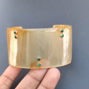 Malachite Lapis onyx & Turquoise Gemstone Horn Cuff Bangle Bracelet Horn Bone Jewelry Ethically Sourced Buffalo Horn Bangle Handmade Sale