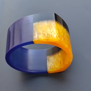 樹脂バングル レトロ ワイドバングル バングル マルチカラー アクリルバングル チャンキー 樹脂アート ハンドメイド レディース ファッション ジュエリー
