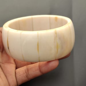 Horn Bone Jewelry Ethically Sourced Buffalo Bone Wide Bangle Bracelet Handcrafted Indian Traditional Style Vintage Look Fashion Jewelry