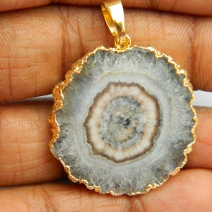 Druzy Solar Quartz Pendant Geode Stone Gold electroplated pendant Stalactite Slice Gemstone Handmade DIY Fashion jewelry Finding Gift Sale