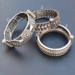 Oxidized Silver Bangle Bracelet (kada) For Women Openable Screw Bangle Handcrafted Traditional Vintage Style Antique Look Indian Bangles
