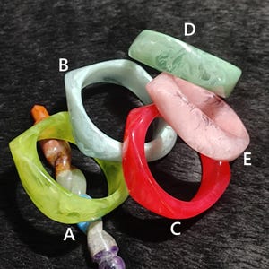 Multi Color Resin Bangle Bracelet Resin Art Exclusive Stacking Bohemian Unique Summer Beach Bangle For Women Stylish Party Jewelry
