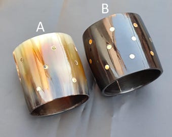 アクセサリー brass buffalo horn bangle Ethically Sourced Natural Buffalo Horn Jewelry 4 Pcs Set