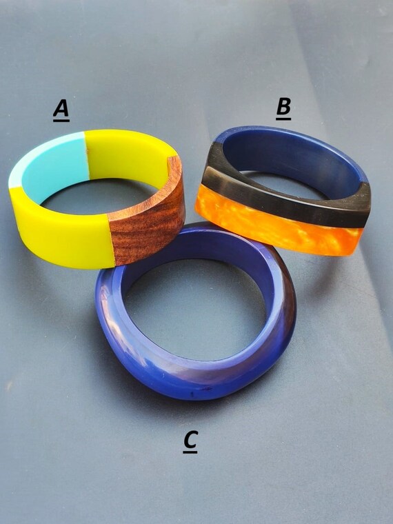 Bijou bracelet jonc résine bicolore bangle idéal pour cadeau