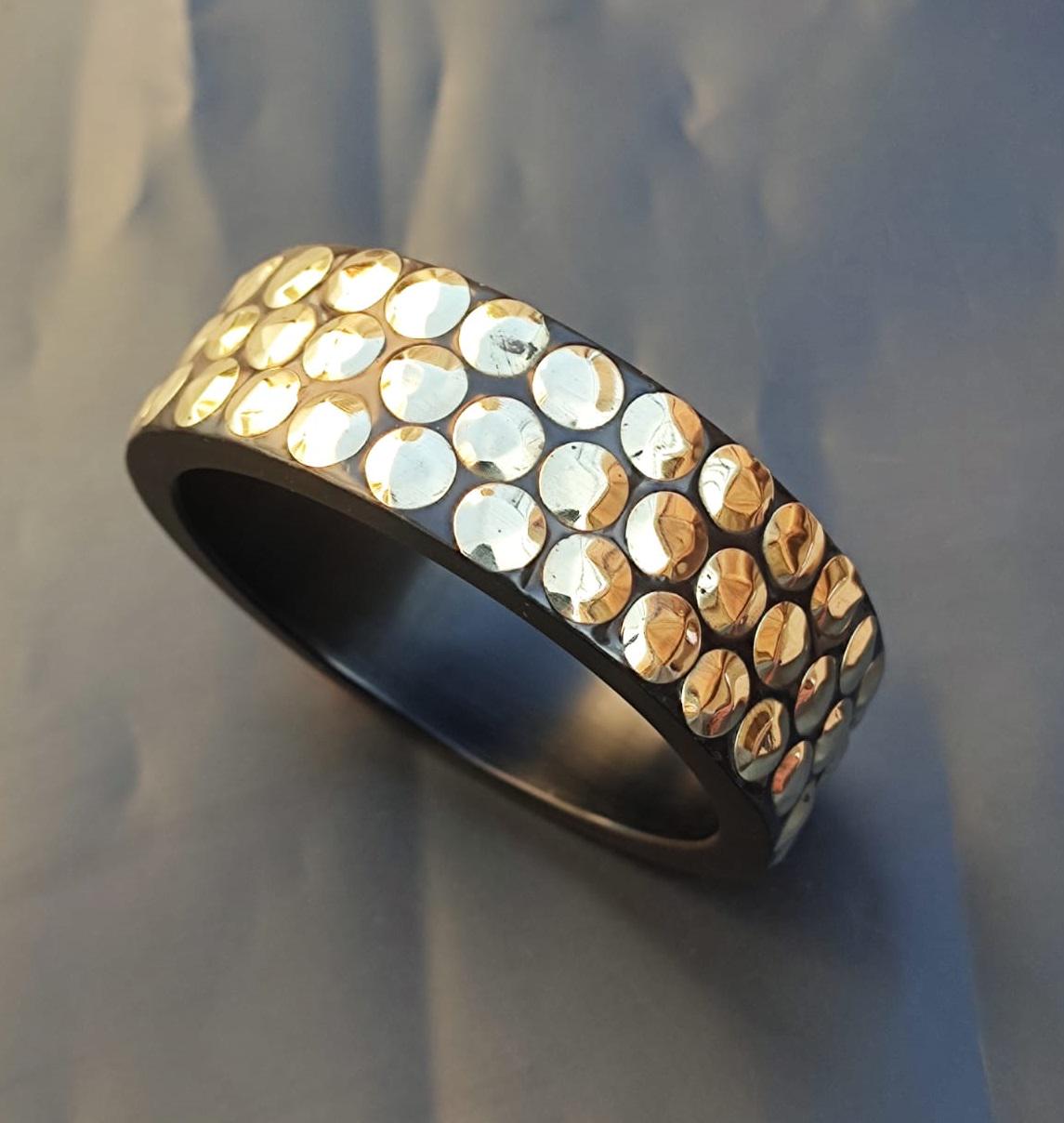 OLUCHI WOOD BANGLE WITH BRUSHED BRASS main image 1