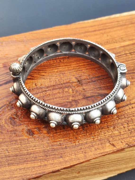 Oxidized Silver Ghungroo Bangle Bracelet (kada) for Women