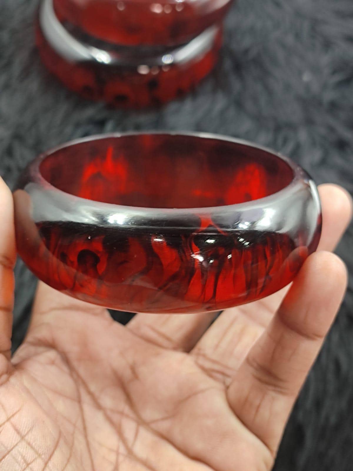 Ksikdeg Bracelet Jonc Coloré En Résine Large Géométrique