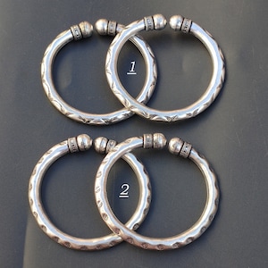 2 pcs Set - Oxidized Silver Cuff Bangle Bracelet(kada) For Women Openable Bangle Handcrafted Traditional Vintage Style Antique Look Bangles