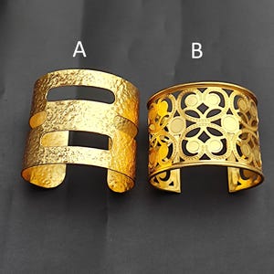 Gold Plated Brass Cuff Bangle Bracelet Fashion Jewelry Handmade Wide Cuff Adjustable Bracelet statement Cuff Wrist Bangle Made of Brass