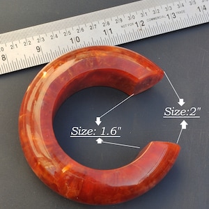 Resin Bangle Brown Agate Color Large Size Cuff Bangle Bracelet Chunky Resin Art Purely Handmade Exclusive Boho Unique Fashion Jewelry