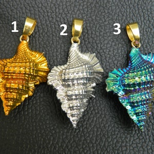 Titanium coated Shell pendant Sea Shell Jewelry Multi color Exclusive fashionable Pendant Gift for her