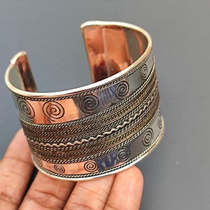 Silver Oxidized Brass Cuff bangle Bracelet For Women Adjustable Bangle Kada Boho Handmade Traditional Antique Look Vintage Style Jewelry