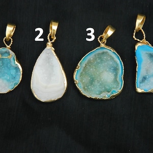 Natürliche Achat Geode Druzy Höhlen Anhänger Gold galvanisierte Höhle Edelstein Anhänger Handmade Making Finding Zubehör DIY Modeschmuck
