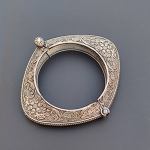 Silver Plated Oxidized Brass Bangle Bracelet Kada Openable  Screw Bangle Traditional Antique Vintage Style Jewelry Handmade Women Jewelry