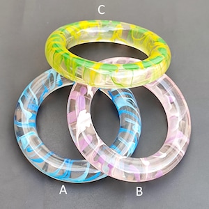 Multi Color Resin Bangle Bracelet Purely Handcrafted Exclusive Retro Trendy Resin Glossy Bangle Unique Elegance & Beauty Fashionable Bangle