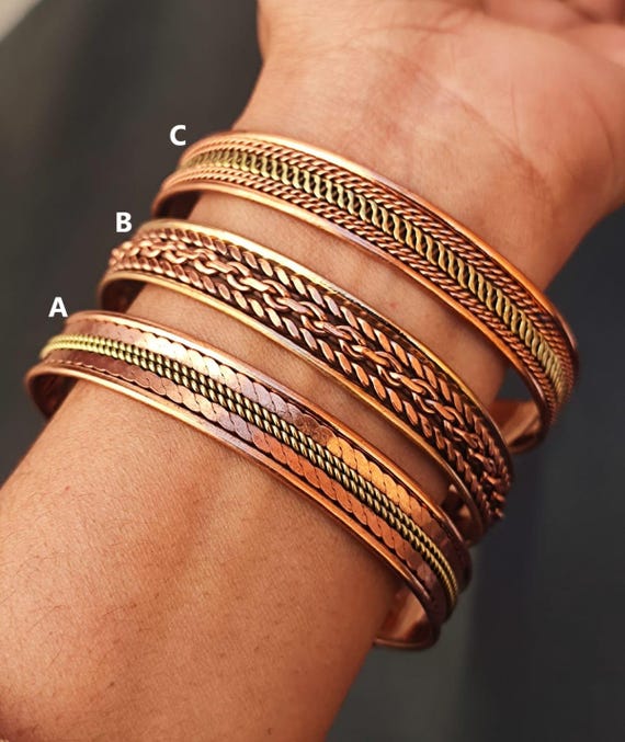 Pure Solid Copper Bracelet Braided Cuff - Natural Arthritis Pain Relief & Healing Therapy