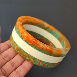 Multi color Resin bangle bracelet Wide Bracelet Resin Art Exclusive Stacking Bohemian Unique vintage Jewelry hand made jewellery Gift