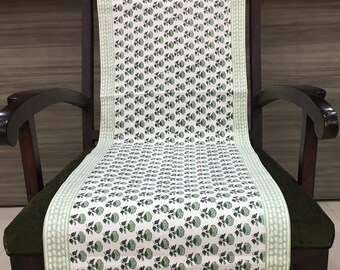 Indian Block Print Table Runner, Floral Cotton Table Linen (18x70 inches)