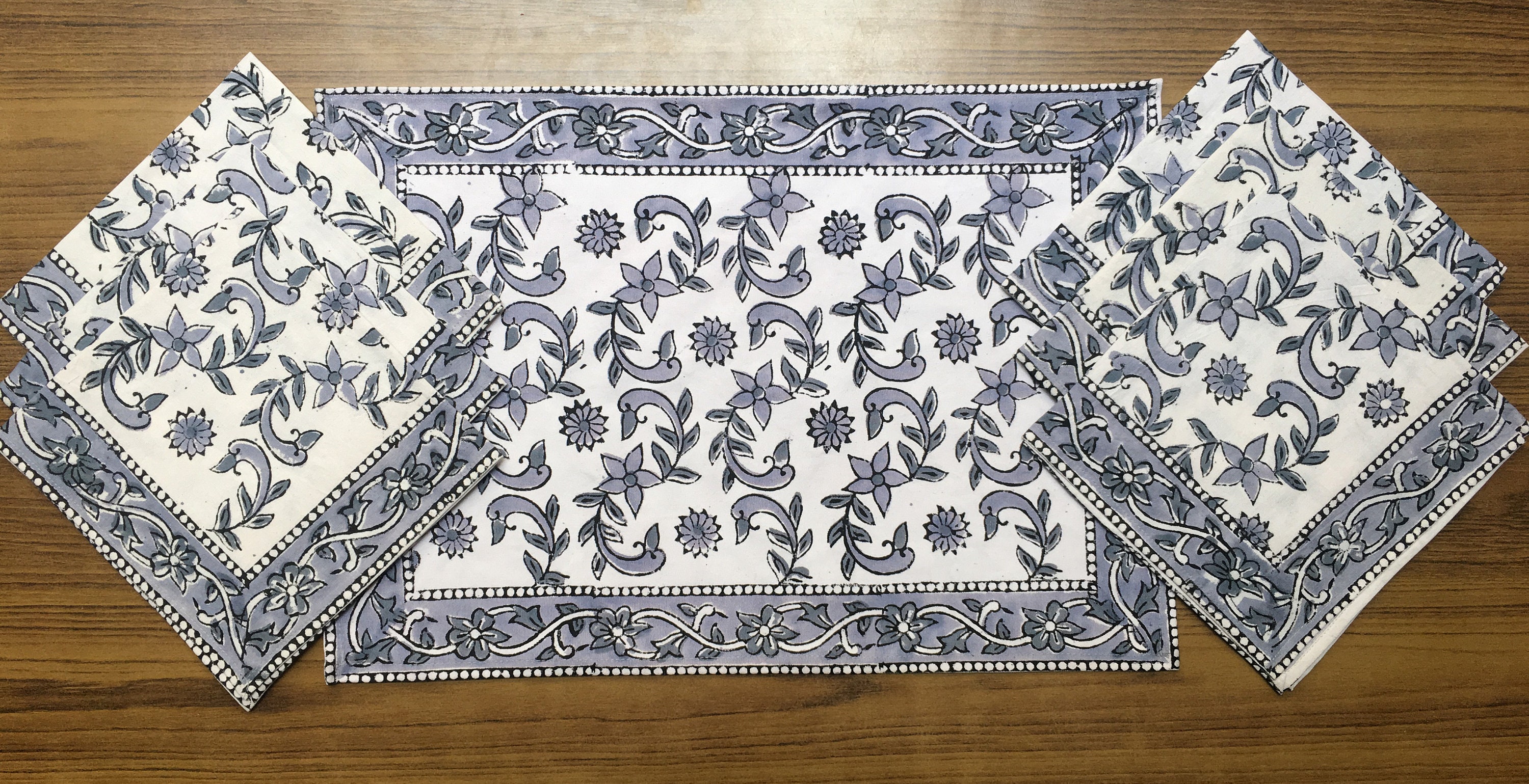 Table mats Handmade placemats Indian Blockprint floral Etsy