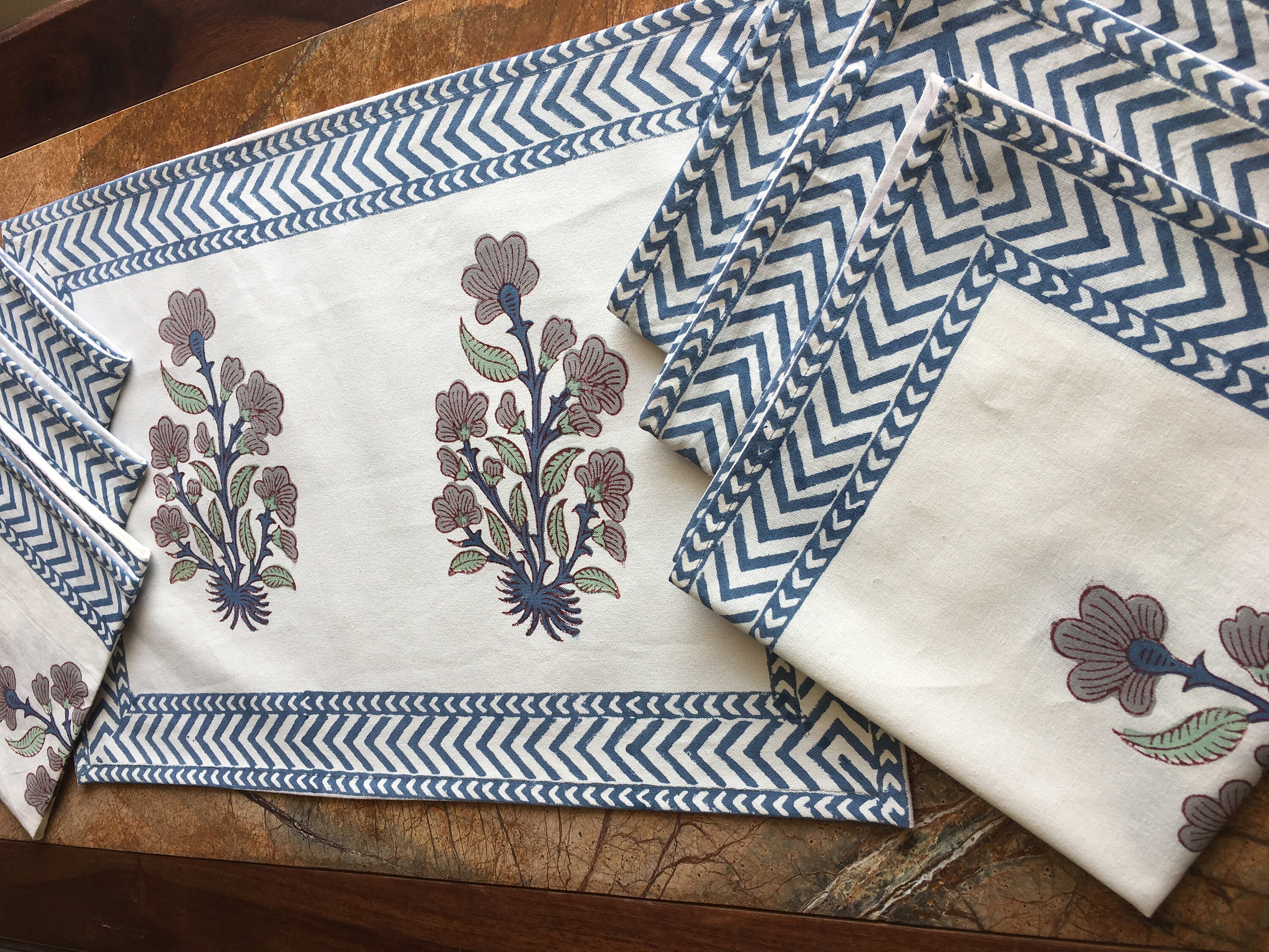 Table mats/Indian Canvas hand block print Placemat and Etsy