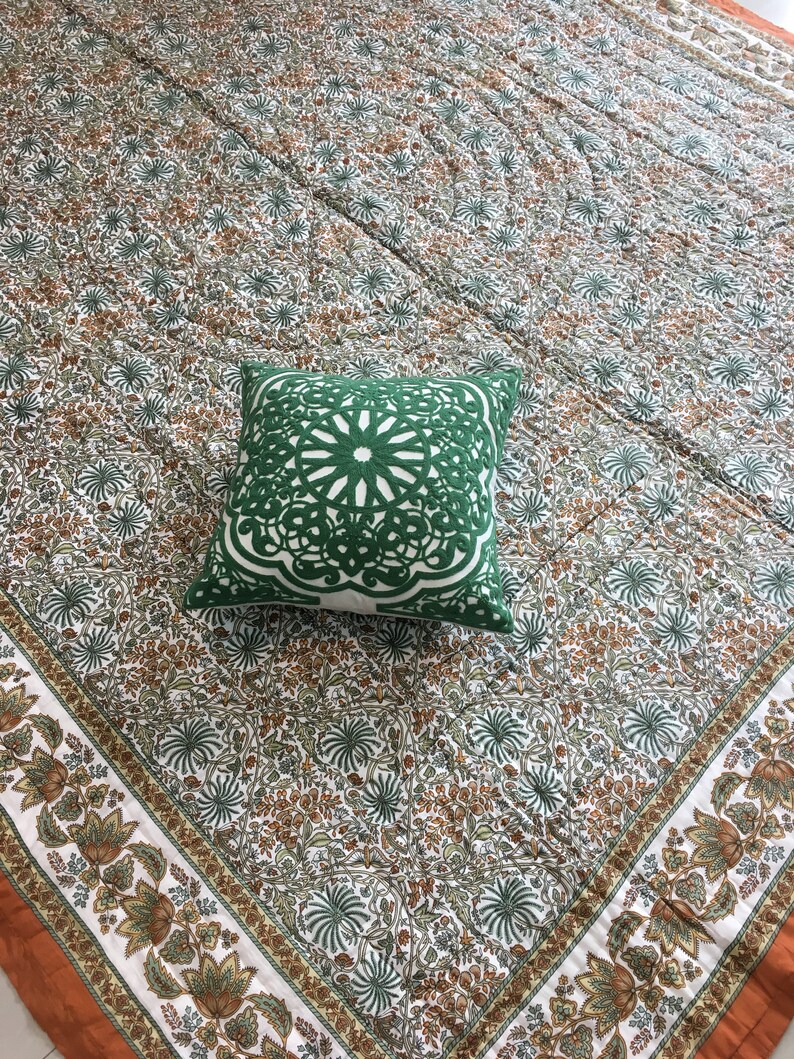 Jaipur Quilt Rajai Block Print Heavy Blanket Handmade Quilt Etsy