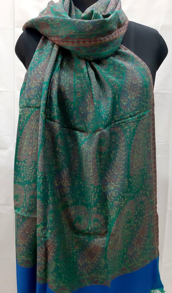 Green Pashmina Cashmere/long Silk Scarf/cashmere Shawl/long 