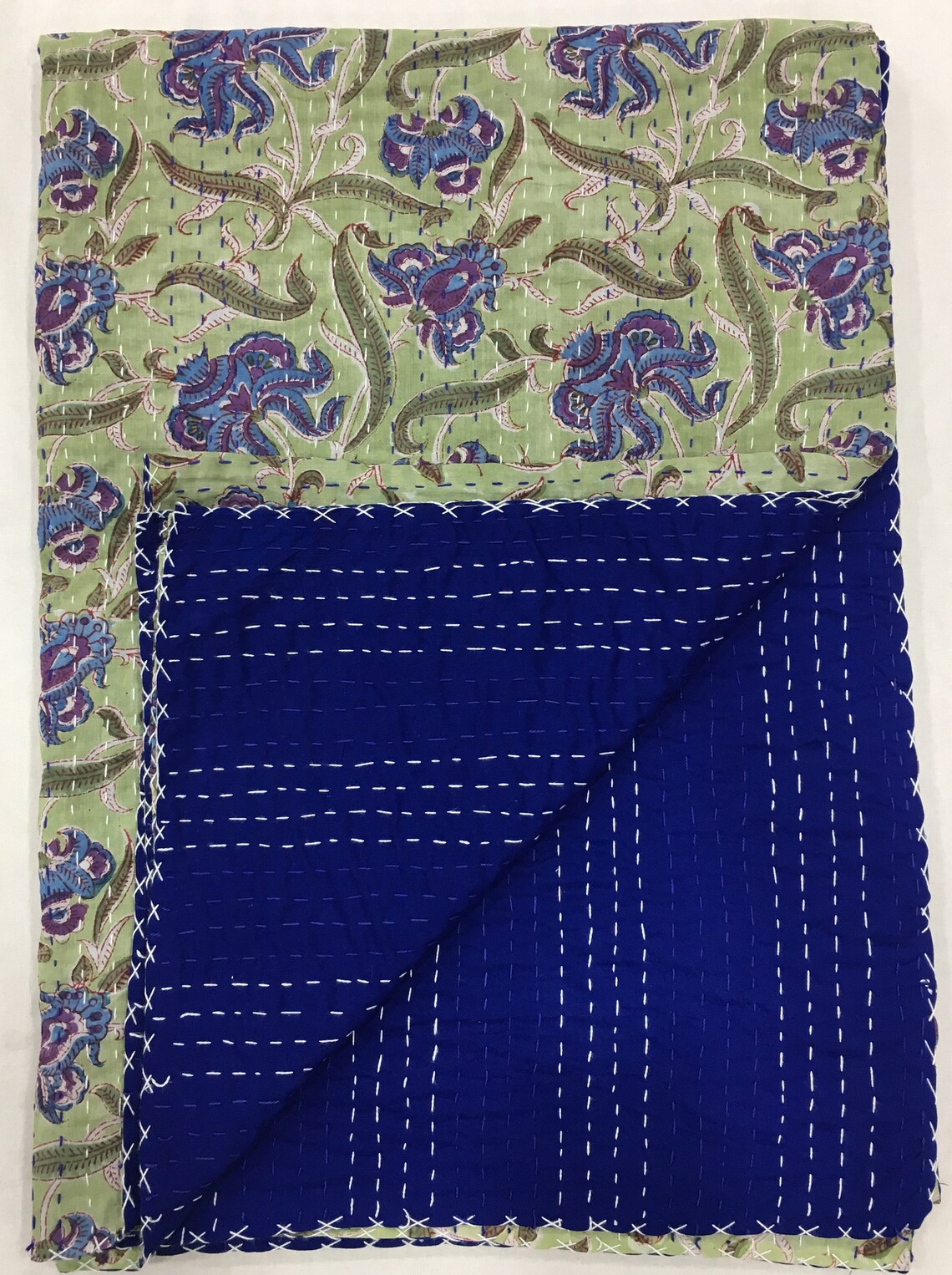 Oktopus Muster Kantha bestickt Quilt und Bettbezug in zwei XL | Etsy