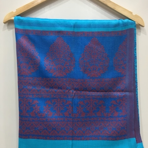 Turquoise cashmere scarf/Pashmina shawl/Light weight Oversize Long wool scarf/Silk Neck scarf travel wrap Mulberry tree scarf Silk Gift Mom