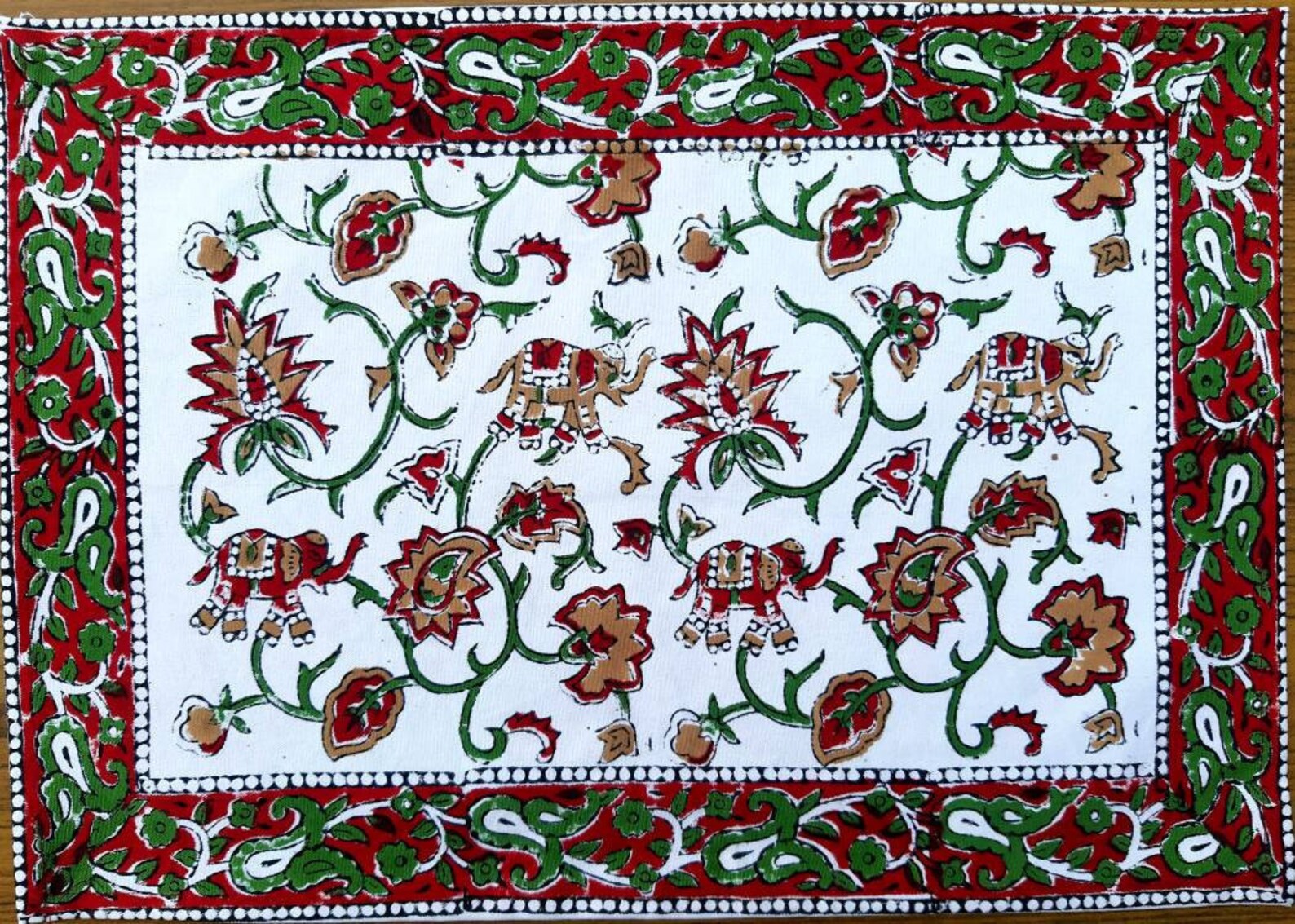 Floral Table mats Set of 6 Placemats Indian hand block print Etsy
