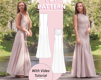 Jersey Godet Maxikleid Schnittmuster: Kendall Knit (PDF Pattern)