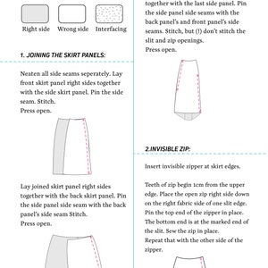 Womens Slit Mini Skirt Alani Skirt PDF Sewing Pattern Instant Download ...