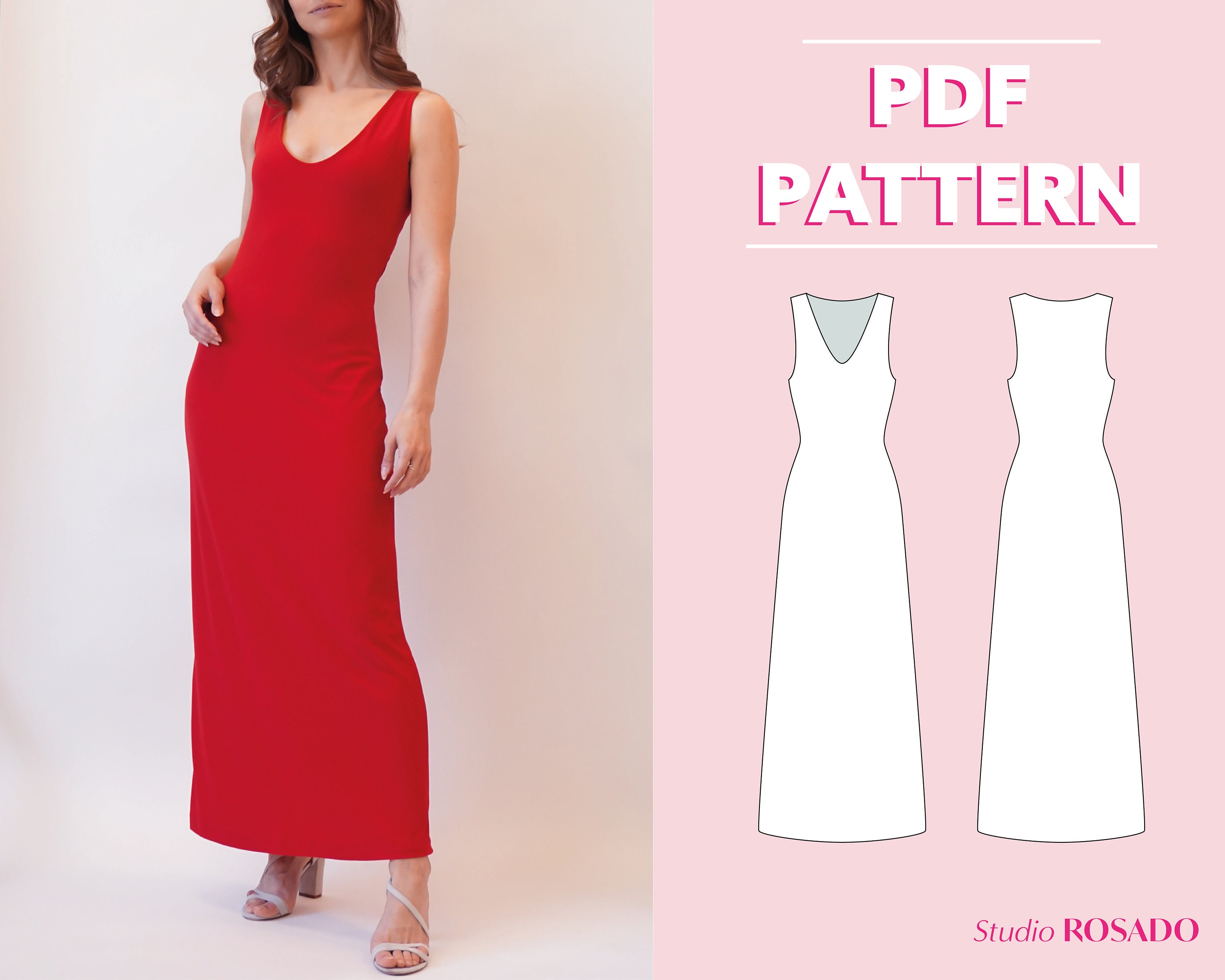 sleeveless maxi dress pattern