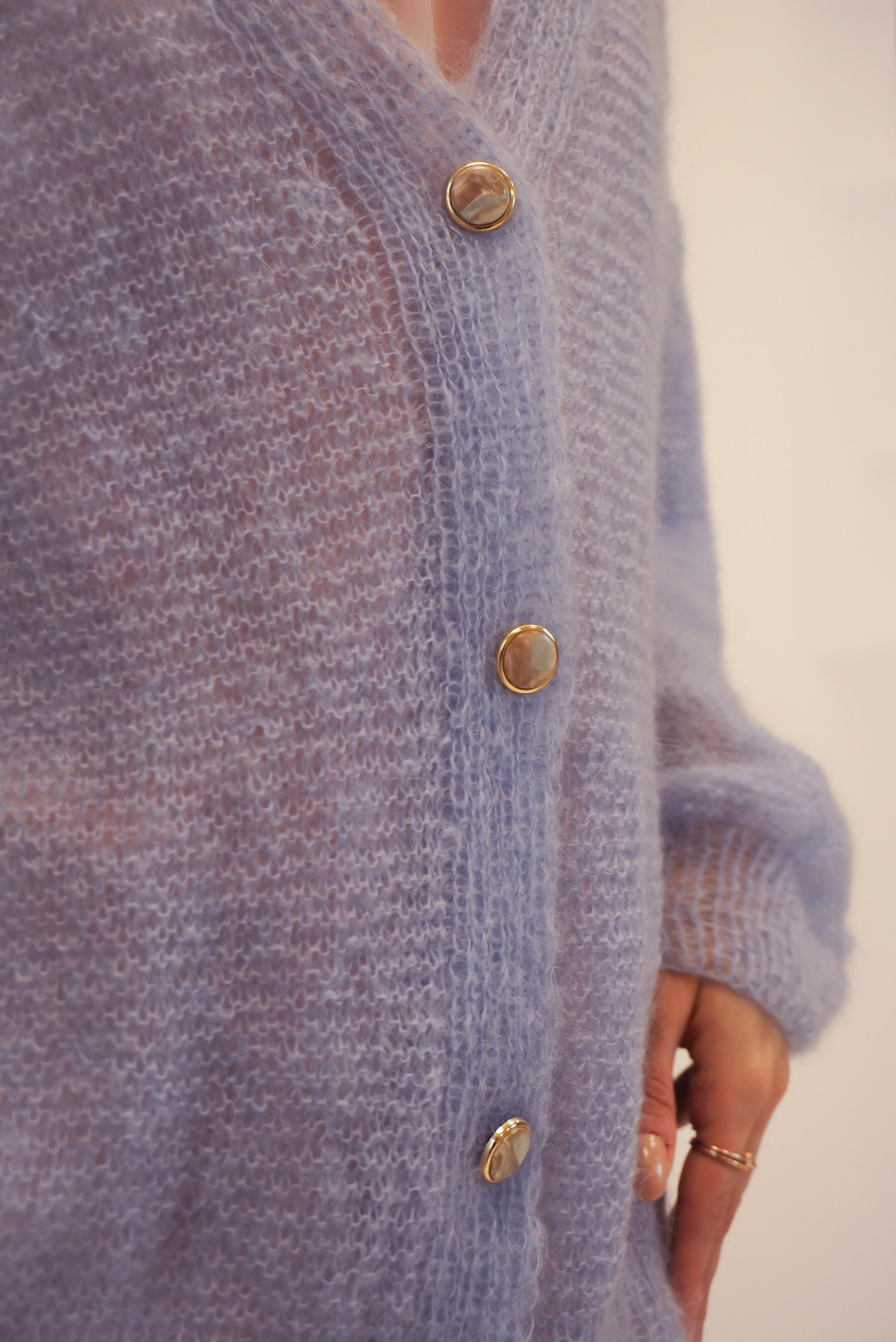muguet ミュゲ　pointe mohair knit cardigan Vintage 80's Pink Mohair Blend Cardigan Sweater, Cambridge