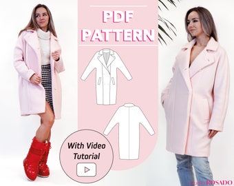 Cocoon Coat PDF Sewing Pattern: Women's XS-2XL (Video Tutorial)